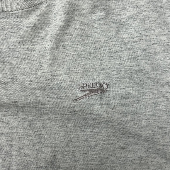Vintage Speedo Shirt‎ Mens Large Gray 100% Cotton Made USA Logo 2000s Y2K - Picture 2 of 7